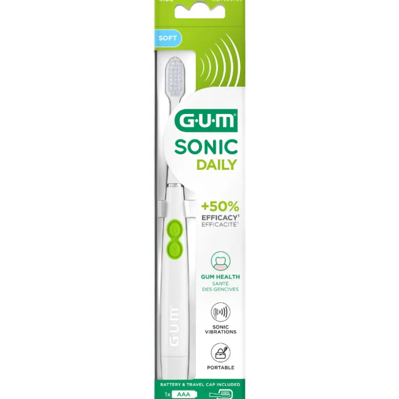 GUM Batteritandbørste Sonic Hvid (1 stk)