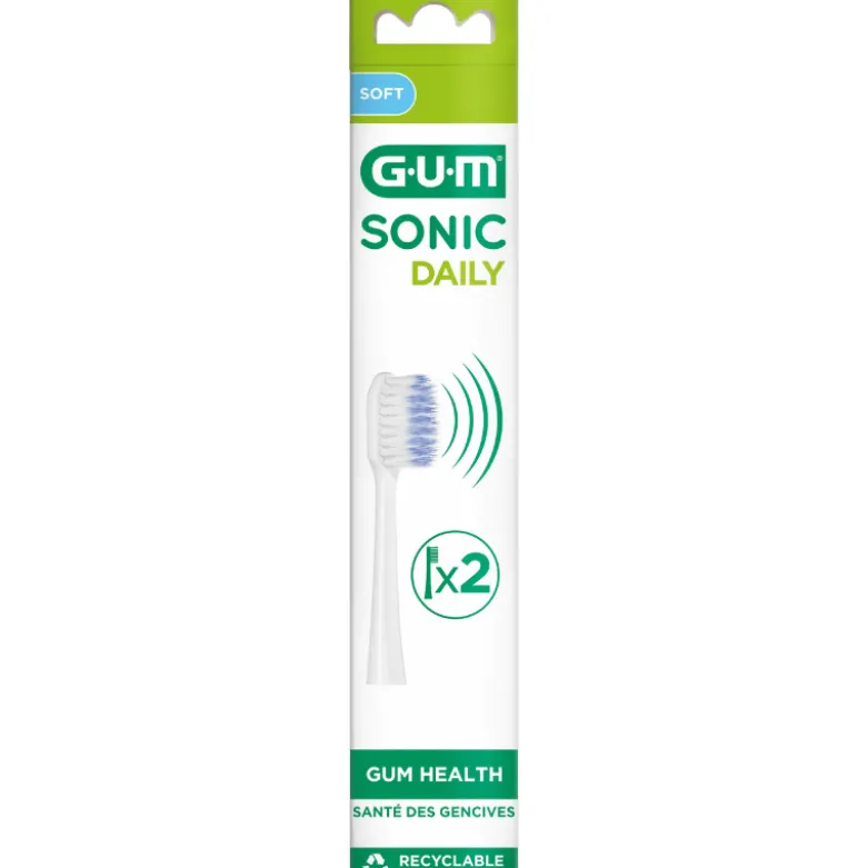 GUM Refill Sonic Hvid Børstehoveder (2 stk)