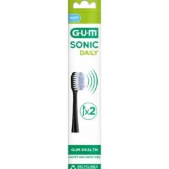 GUM Refill Sonic Sort Børstehoveder (2 stk)