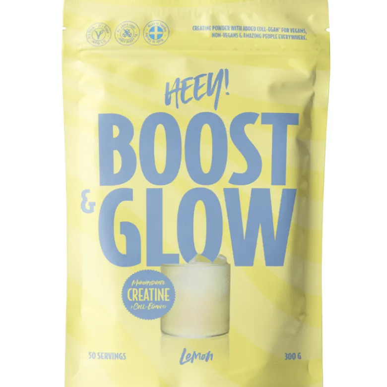 Heey! Boost & Glow Creatine + Vegan Collagen Lemon (300 g)