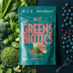 Heey! Greens & Biotics + Probiotics Raspberry Lime (300 g)