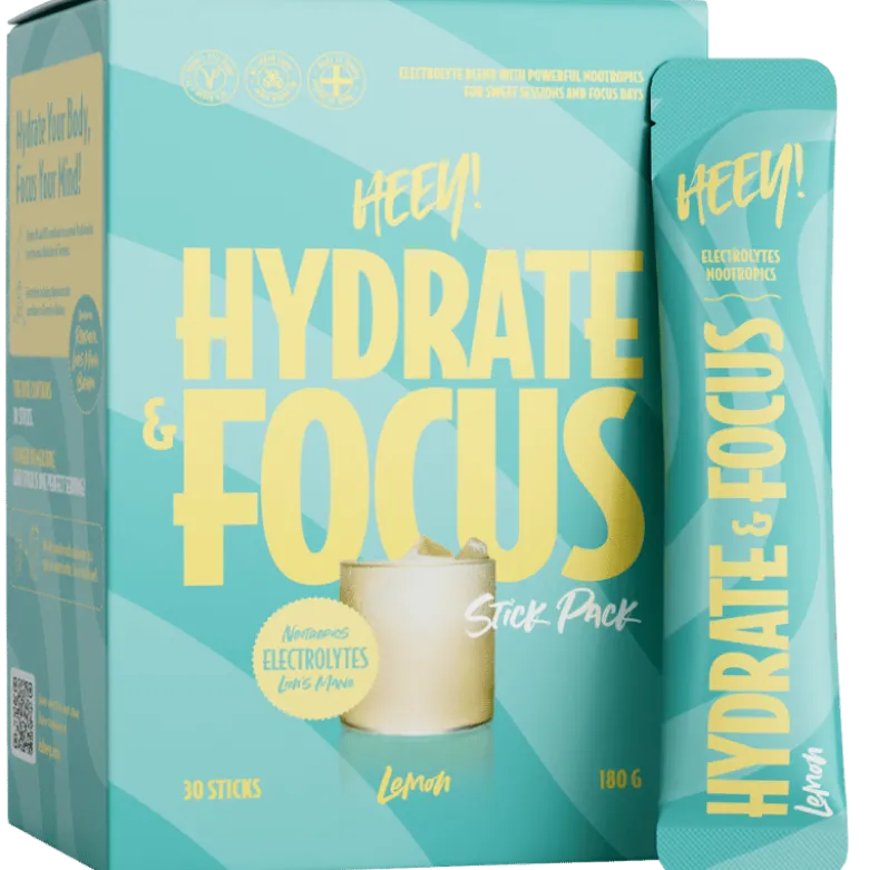 Heey! Hydrate & Focus Electrolytes + Lions Mane Lemon (30 x 6 g)