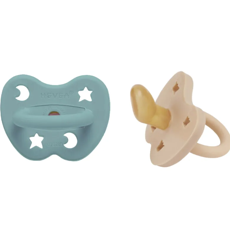 Hevea Naturgummi Sut, Baby Sand & Ocean Blue (1 sæt)