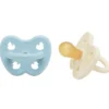 Hevea Naturgummi Sut, Nyfødt 0+ Måned Baby Blue & Milky White (1 sæt)