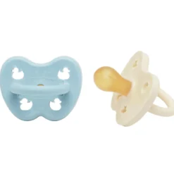 Hevea Naturgummi Sut, Nyfødt 0+ Måned Baby Blue & Milky White (1 sæt)