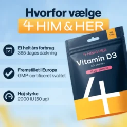 4 Him & Her Vitamin D3 50µg (365 tabl)