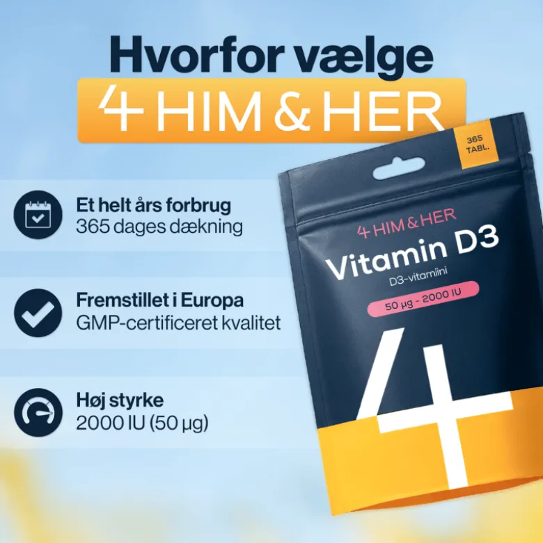 4 Him & Her Vitamin D3 50µg (365 tabl)