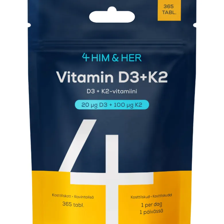 4 HIM & HER Vitamin D3 + K2 (365 tabl)