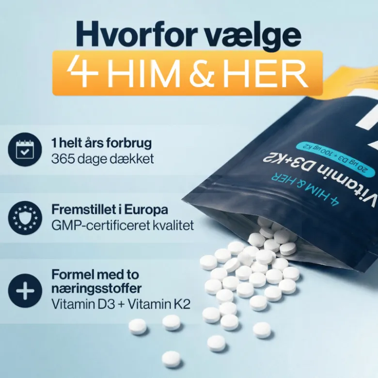 4 HIM & HER Vitamin D3 + K2 (365 tabl)