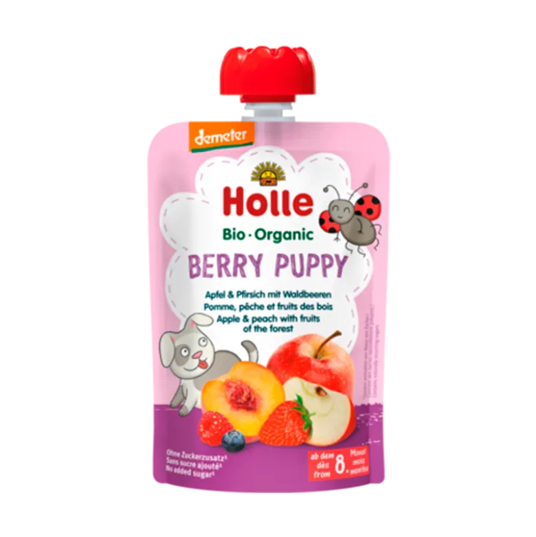 Holle Berry Puppy Æble Fersken & Skovbær Smoothie (100 g)