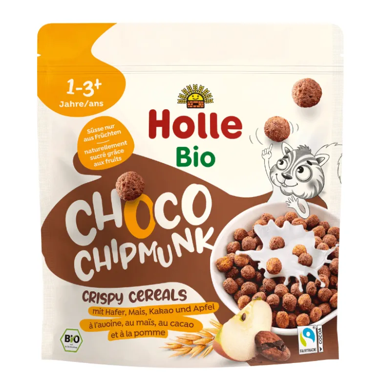 Holle Bio Choco Chipmunk Sprøde Morgenmadsringe Ø (125 g)