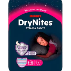 Huggies DryNites 8-13 År Girl (9 stk)
