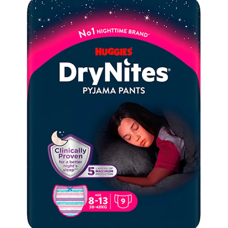 Huggies DryNites 8-13 År Girl (9 stk)