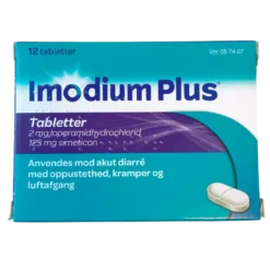 Imodium Plus Tabletter 2mg/125mg (12 stk)