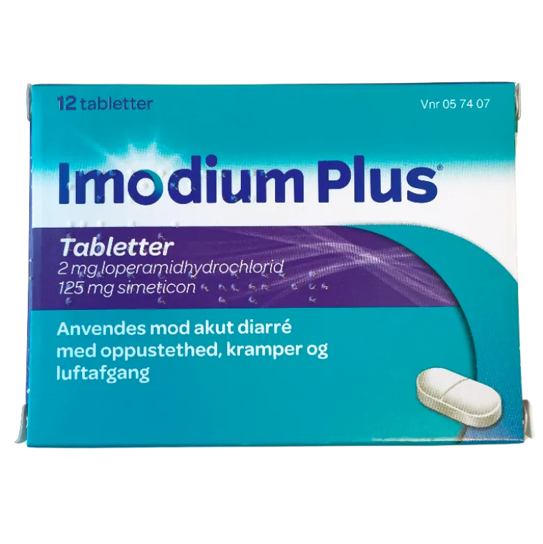 Imodium Plus Tabletter 2mg/125mg (12 stk)