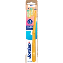 Jordan Soft Toothbrush 2 Heads + 1 Handle - Assorteret Farver (1 sæt)