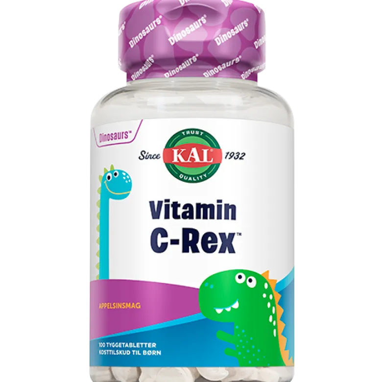 Kal DinoSaurs vitamin C-Rex Appelsinsmag (100 tyggetab)