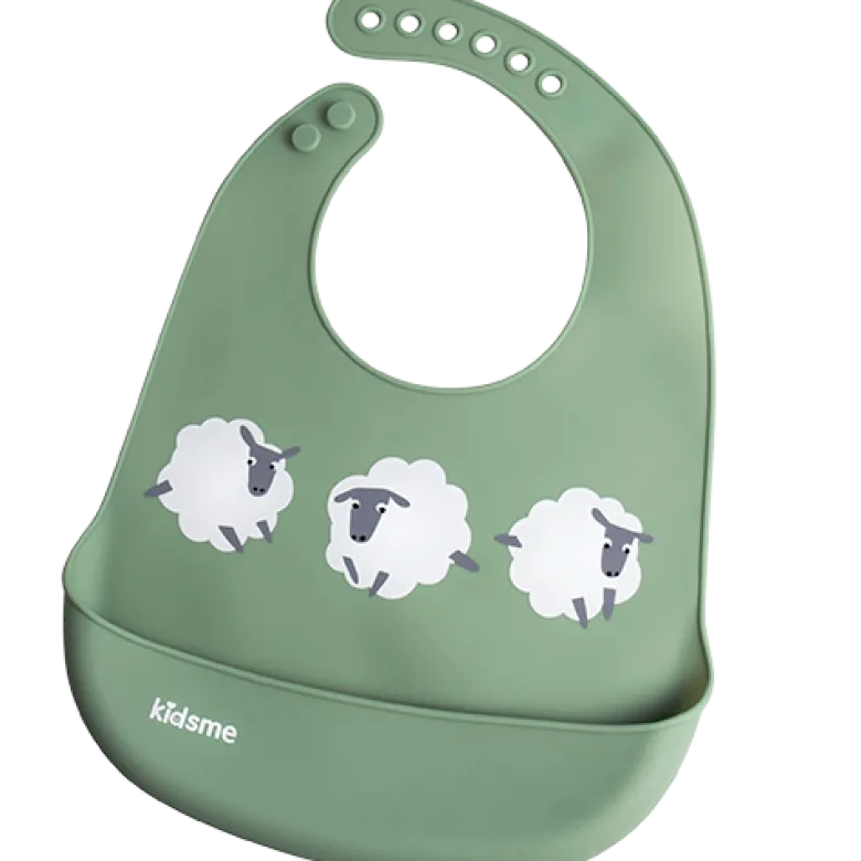 Kidsme Easy Clean Bib Green (1 stk)
