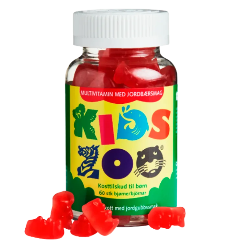 Kids Zoo multivitamin m. jordbærsmag (60 stk)