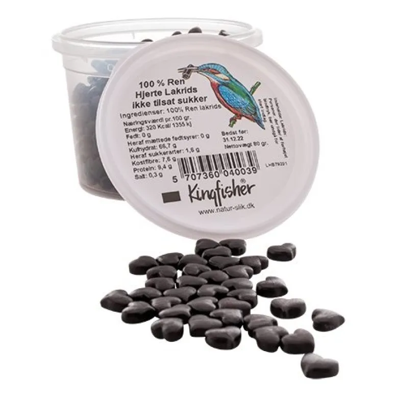 Kingfisher 100% Ren Hjerte Lakrids (75 g)
