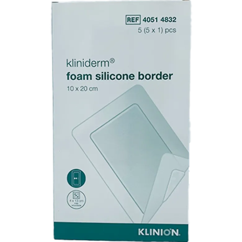 Kliniderm Foam Silikone Border 10x20 cm (5 stk)