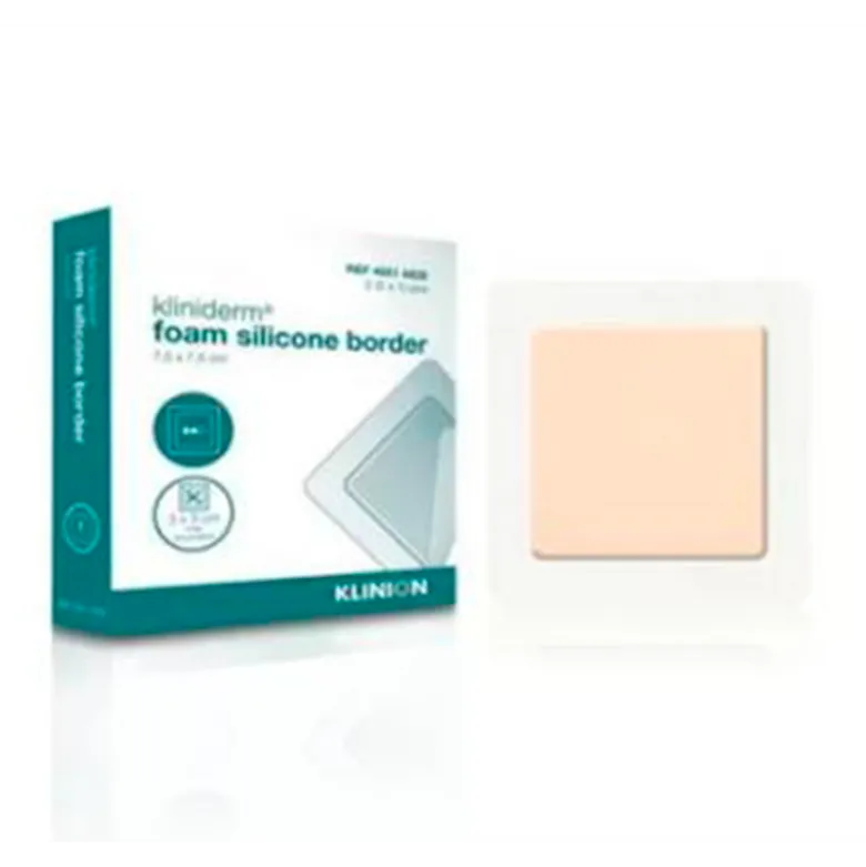 Kliniderm Foam Silikone Border 7,5x7,5 cm (5 stk)