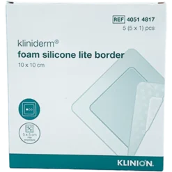 Kliniderm Foam Silikone Lite Border 10x10 cm (5 stk)