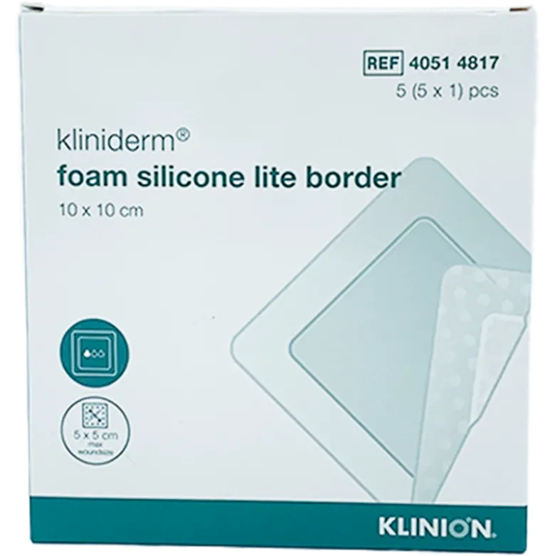 Kliniderm Foam Silikone Lite Border 10x10 cm (5 stk)