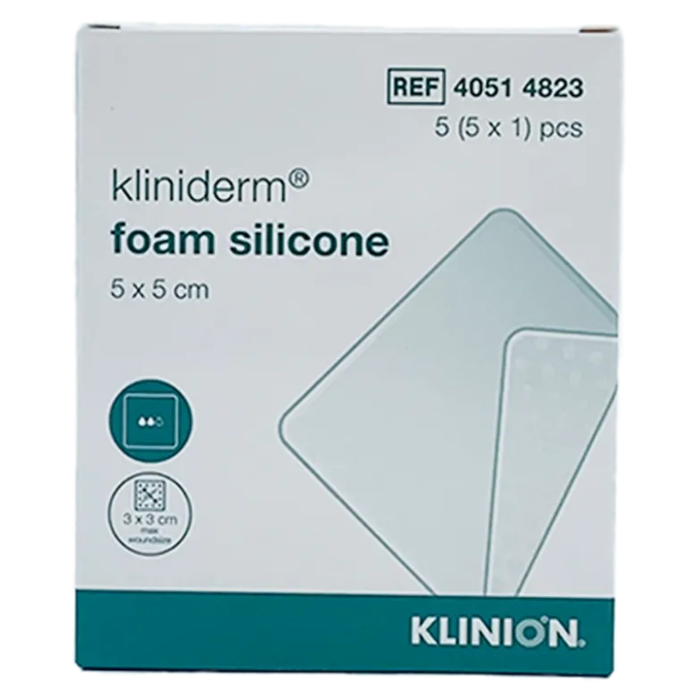 Kliniderm Foam Silikone 5x5 cm (5 stk)