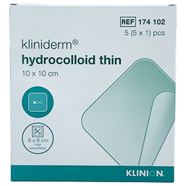 Kliniderm Hydrocolloidbandage - Tynd - 10x10 cm (5 stk)