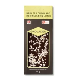 Økoladen Chokolade mørk ingefær/lemon Ø 72% (75 g)
