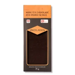 Økoladen Chokolade mørk orange/knas Ø 72% (75 g)