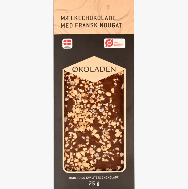 Økoladen Mælkechokolade M. Fransk Nougat Ø (75 g)
