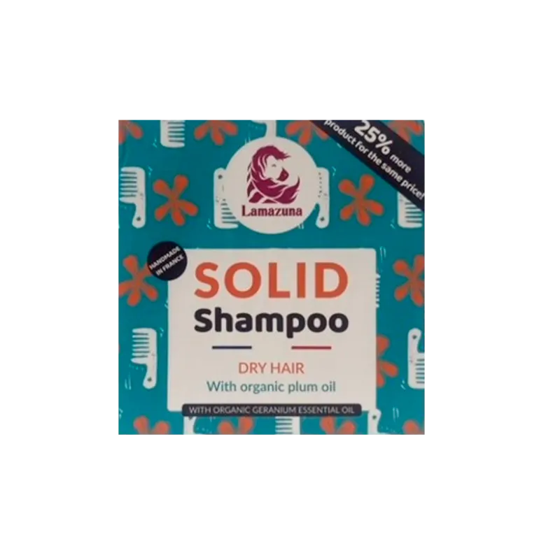 Lamazuna Shampoobar til Tørt Hår Med Geraniumolie (70 ml)