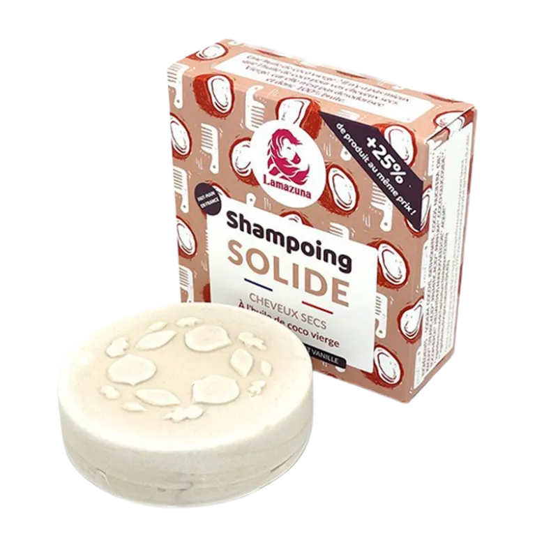 Lamazuna Shampoobar til tørt hår m. kokos og vanille (55 g)