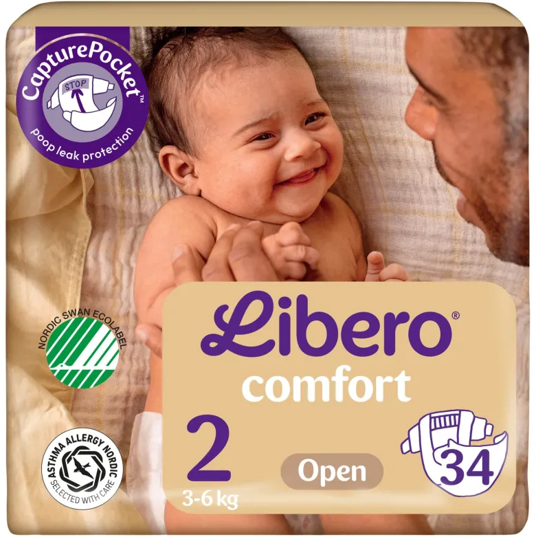 Libero Åben Ble Str. 2, 3-6 kg (34 stk)