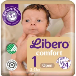 Libero Åben Ble Str. 1, 2-5 kg (24 stk)