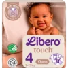 Libero Touch Ble Str. 4 7-12 Kg (36 stk)