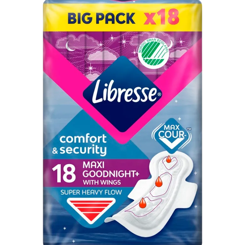 Libresse Maxi Night Wing Duo (18 stk)