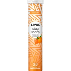 Livol Brusetabletter Stay Sharp, Fersken-Abrikossmag (20 stk.)
