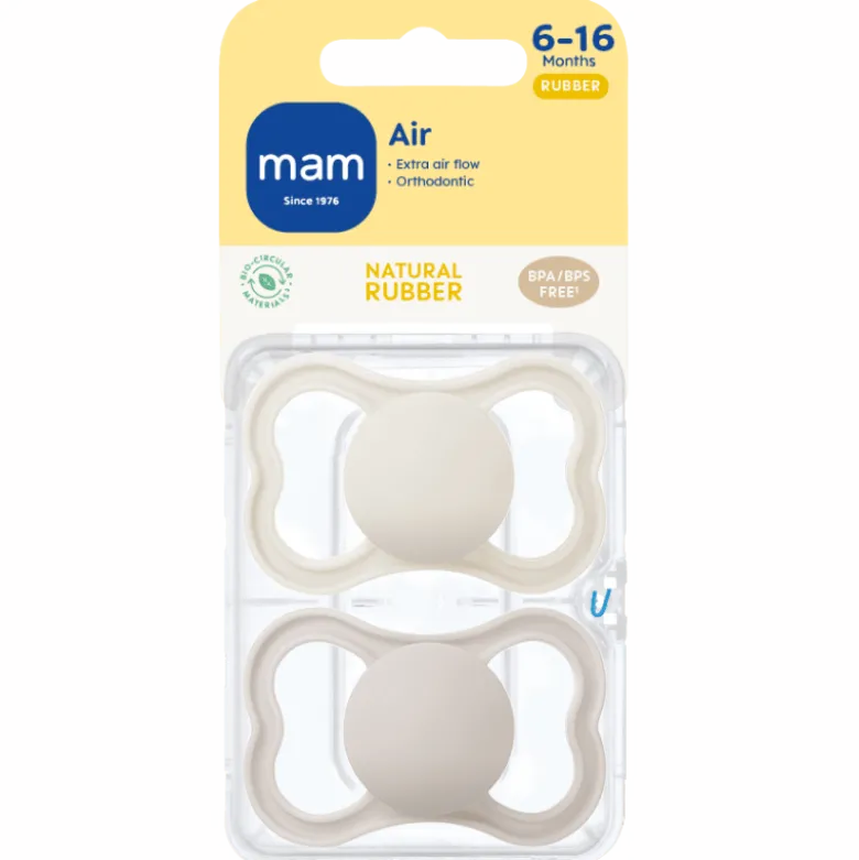 MAM Air Sut Neutral Natural Rubber 6-16M (2 stk)