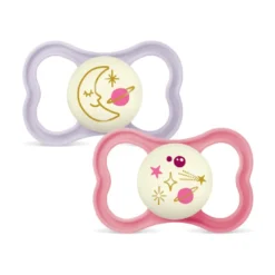 MAM Air Sut Night Silicone Pink 6-16M (2 stk)