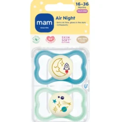 MAM Air Sut Night Silk 16-36M Blue (2 stk)