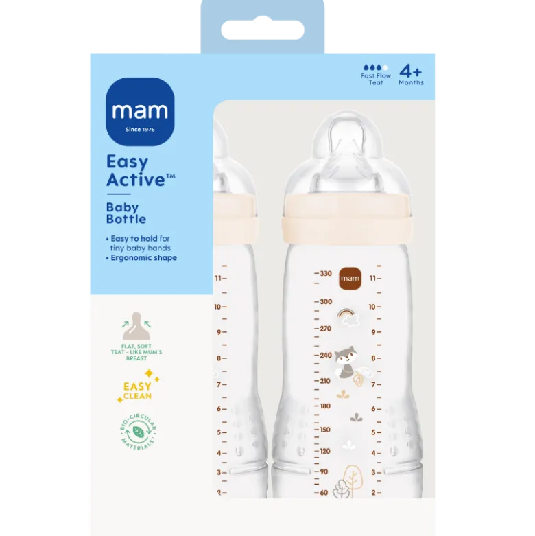MAM Easy Active Sutteflaske Neutral 330 ml (2 stk)