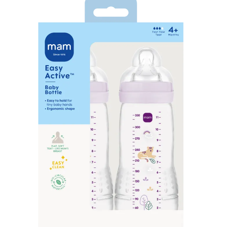 MAM Easy Active Sutteflaske Pink 330 ml (2 stk)