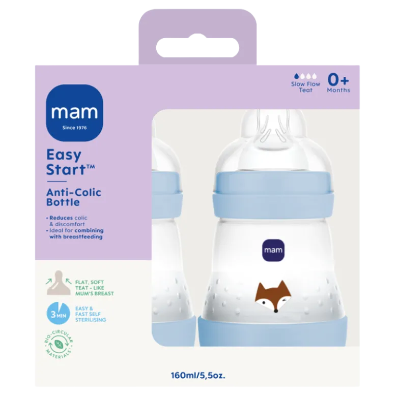 MAM Easy Start Anti Colic Sutteflaske Blue (160 ml) (2 stk)