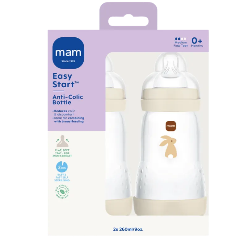 MAM Easy Start Anti-Colic Sutteflaske Neutral (2x260 ml)