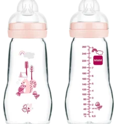 MAM Feel Good Glass Bottle Ass. Farver (260 ml)