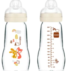 MAM Feel Good Glass Bottle Ass. Farver (260 ml)