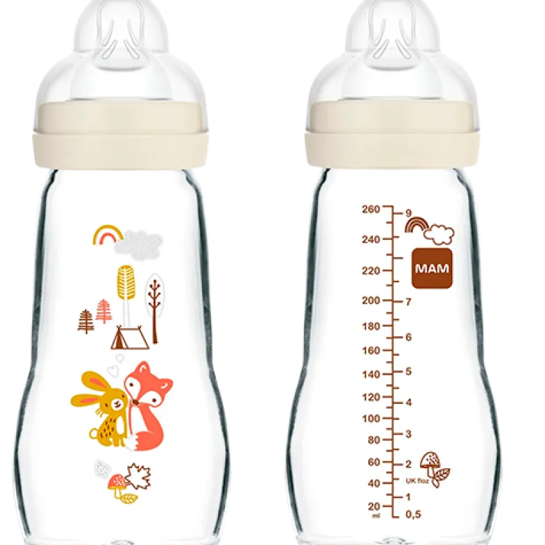 MAM Feel Good Glass Bottle Ass. Farver (260 ml)